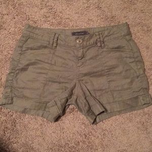 Anthro // soft olive green shorts